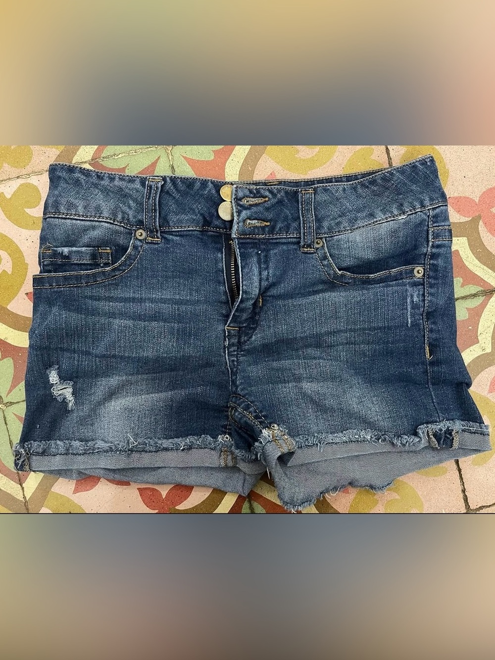 Rue21 Classic Dark Wash Denim Women's Shorts - Blue